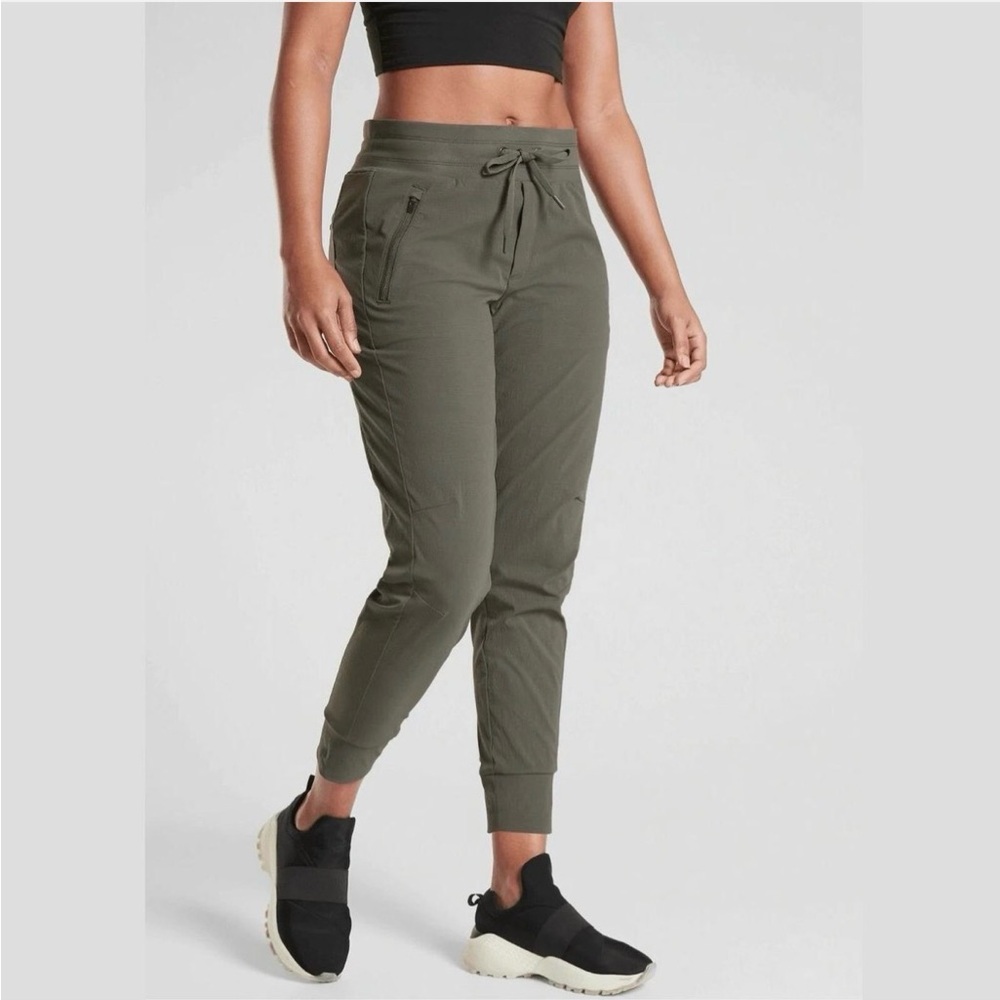 Athleta Olive Green Trekkie North Joggers with Drawstring